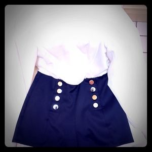 Sexy shorts with white blouse romper